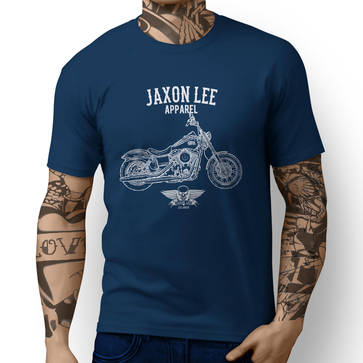 Jaxon Lee Art Tee aimed at fans of Harley Davidson Street Bob Motorbike