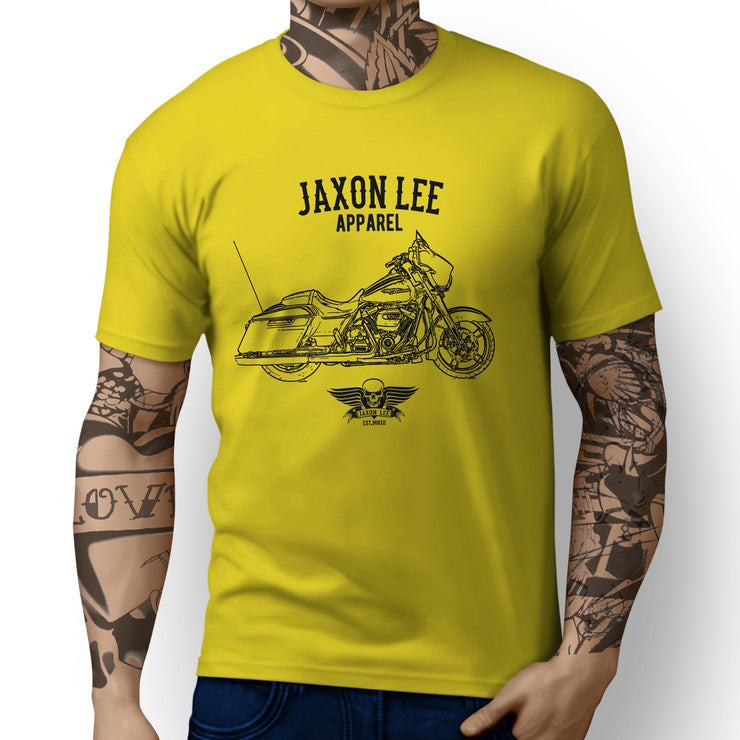 Jaxon Lee Art Tee aimed at fans of Harley Davidson Street Glide Motorbike