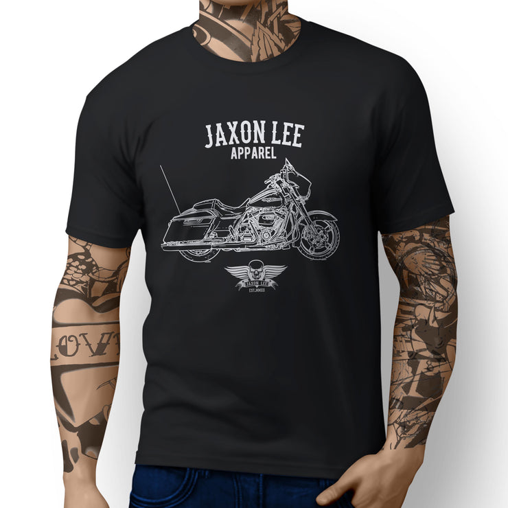 Jaxon Lee Art Tee aimed at fans of Harley Davidson Street Glide Motorbike