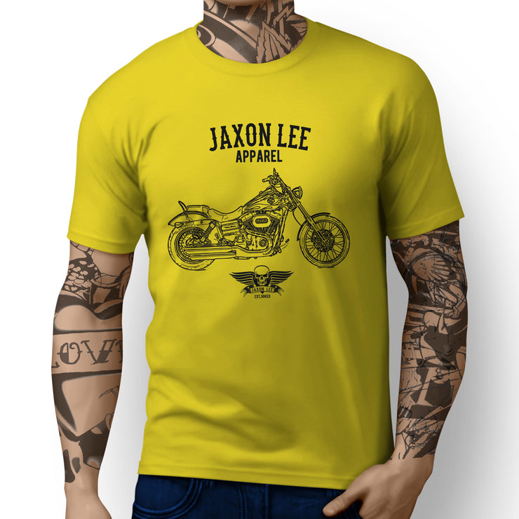 Jaxon Lee Art Tee aimed at fans of Harley Davidson Wide Glide Motorbike