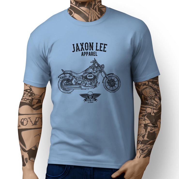 Jaxon Lee Art Tee aimed at fans of Harley Davidson Wide Glide Motorbike