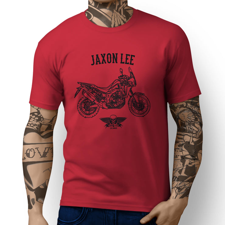 Jaxon Lee Illustration For A Honda CRF1000L Africa Twin Motorbike Fan T-shirt