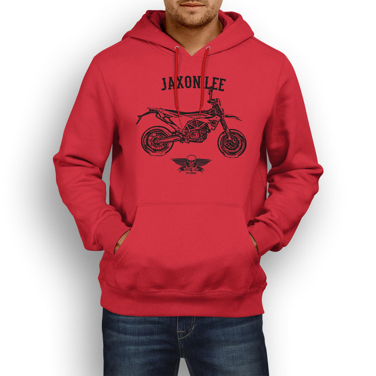 Jaxon Lee Illustration For A Husqvarna 701 Supermoto Motorbike Fan Hoodie