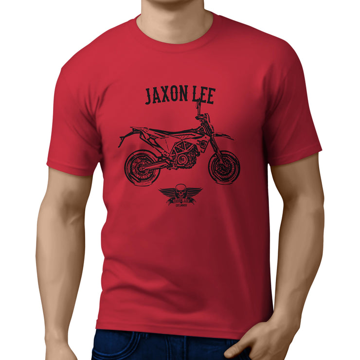 Jaxon Lee Illustration For A Husqvarna 701 Supermoto Motorbike Fan T-shirt