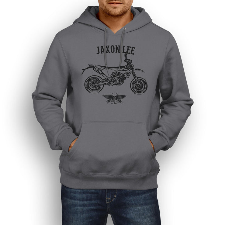 Jaxon Lee Illustration For A Husqvarna 701 Supermoto Motorbike Fan Hoodie