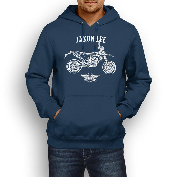 Jaxon Lee Illustration For A Husqvarna 701 Supermoto Motorbike Fan Hoodie