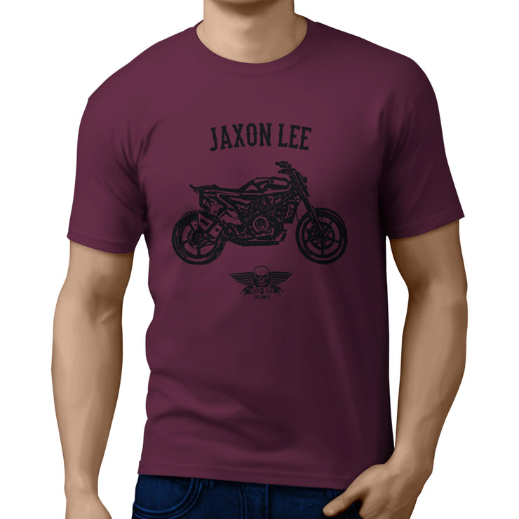 Jaxon Lee Illustration For A Husqvarna Svartpilen 701 Motorbike Fan T-shirt