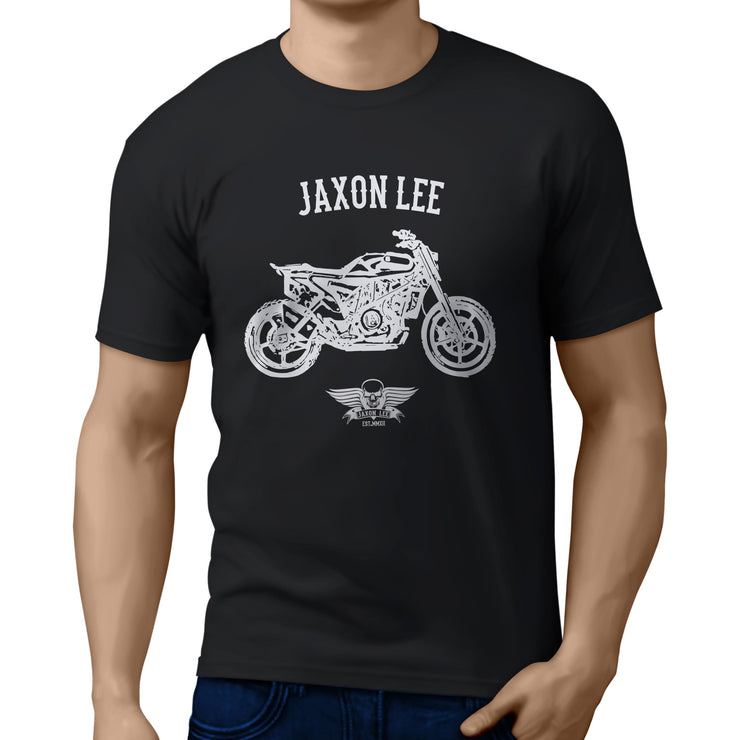 Jaxon Lee Illustration For A Husqvarna Svartpilen 701 Motorbike Fan T-shirt