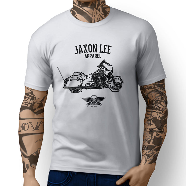 Jaxon Lee Illustration For A Indian Chieftain Motorbike Fan T-shirt