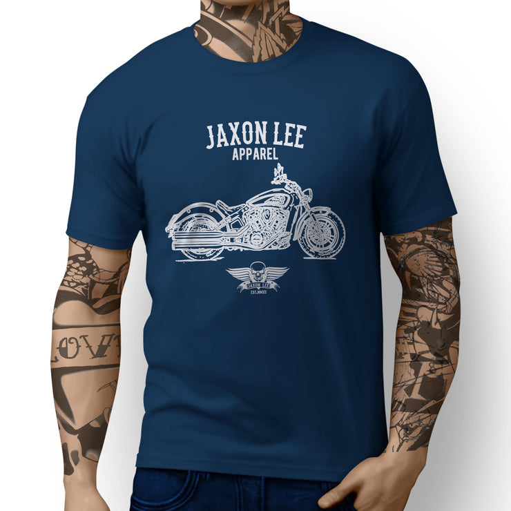 Jaxon Lee Illustration For A Indian Scout Motorbike Fan T-shirt