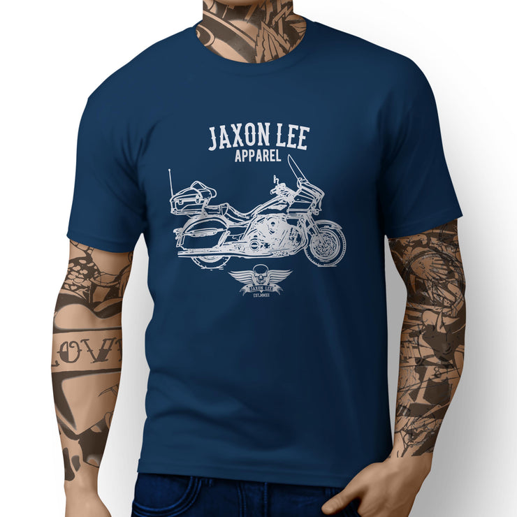 Jaxon Lee Illustration For A Kawasaki Vulcan 1700 Voyager Motorbike Fan T-shirt