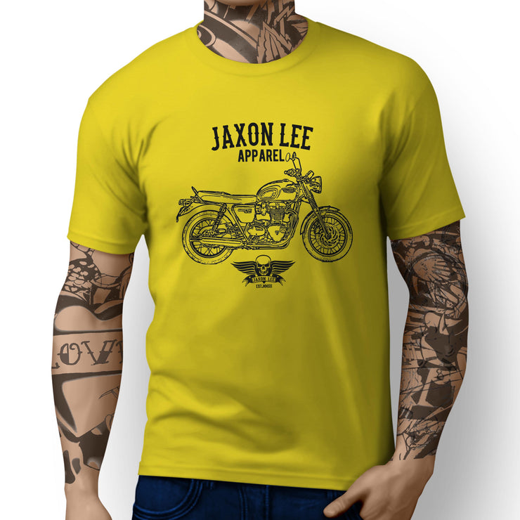 Jaxon Lee Art Tee aimed at fans of Triumph Bonneville T120 Black Motorbike