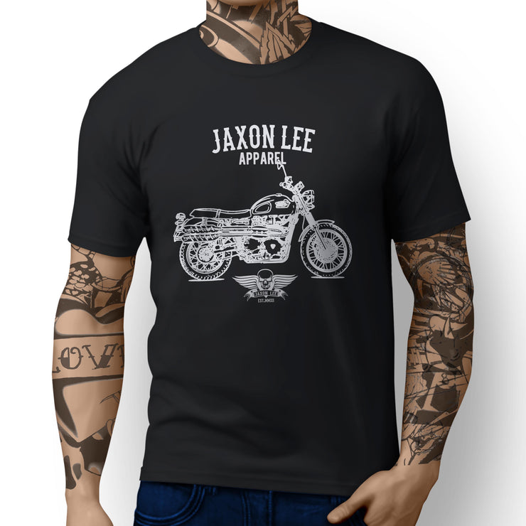 Jaxon Lee Art Tee aimed at fans of Triumph Scrambler Motorbike