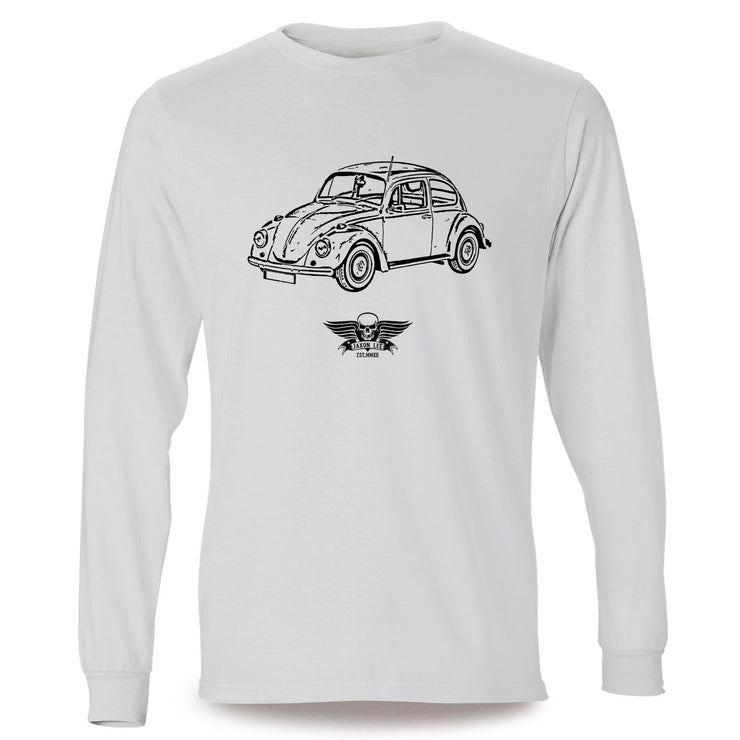 Jaxon Lee illustration for a Volkswagen 1968 Beetle 1500 Limousine fan LS-Tshirt