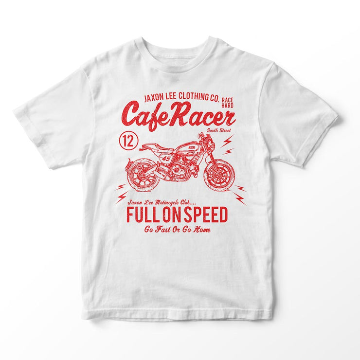 JL Cafe Racer - Ducati Scrambler Motorbike Fan Art T-shirt - Jaxon lee