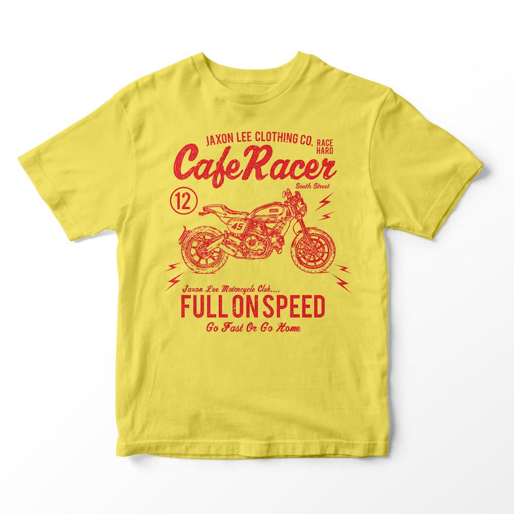 JL Cafe Racer - Ducati Scrambler Motorbike Fan Art T-shirt - Jaxon lee