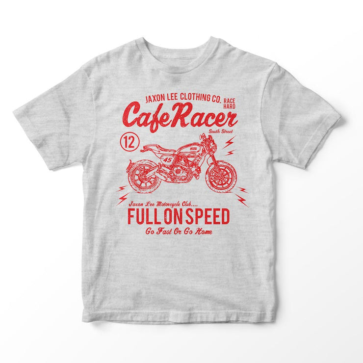 JL Cafe Racer - Ducati Scrambler Motorbike Fan Art T-shirt - Jaxon lee