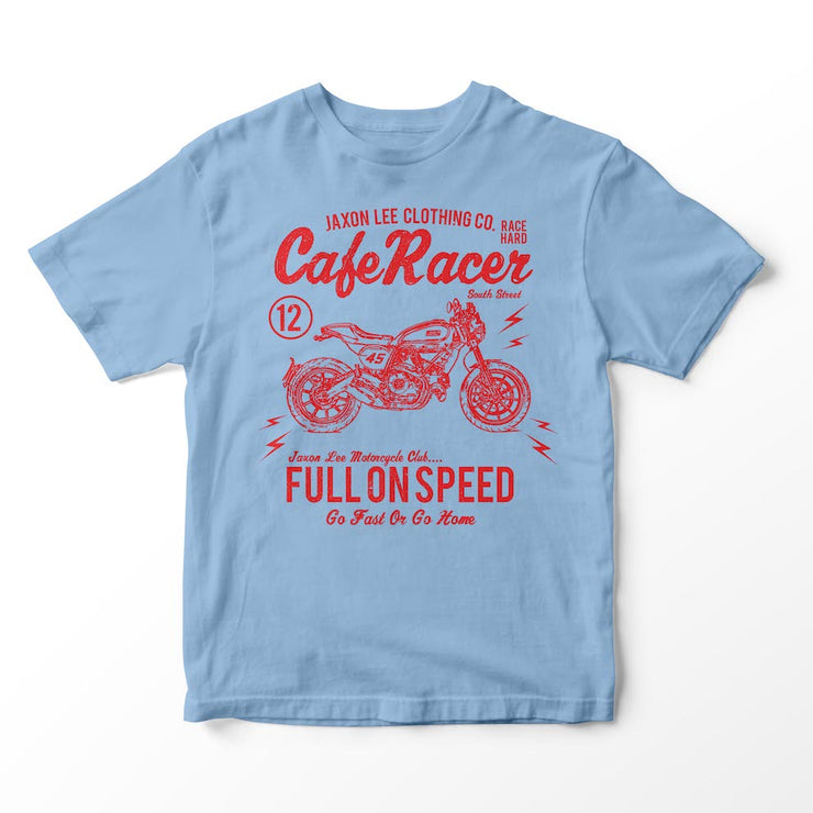 JL Cafe Racer - Ducati Scrambler Motorbike Fan Art T-shirt - Jaxon lee