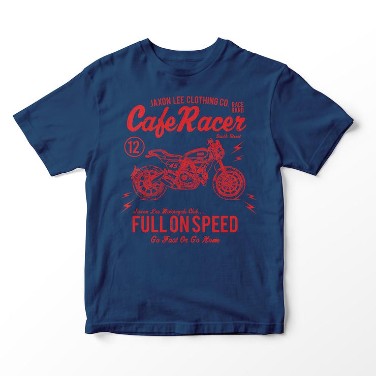 JL Cafe Racer - Ducati Scrambler Motorbike Fan Art T-shirt - Jaxon lee