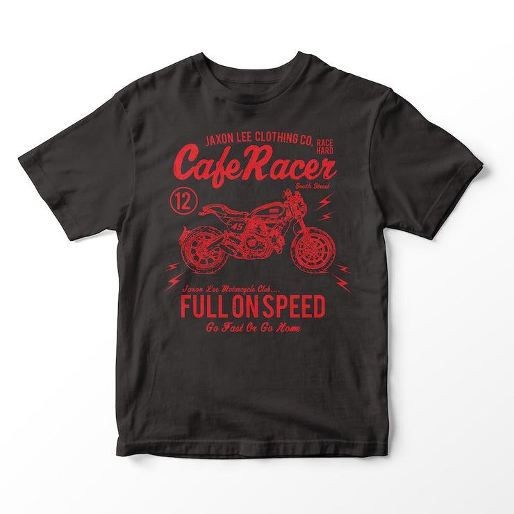 JL Cafe Racer - Ducati Scrambler Motorbike Fan Art T-shirt - Jaxon lee