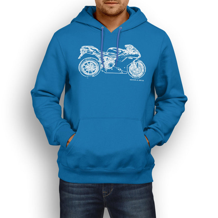 JL Illustration For A Ducati 1198 Motorbike Fan Hoodie