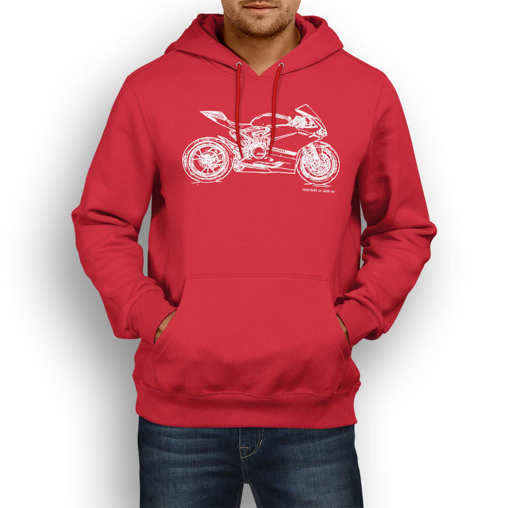 JL Illustration For A Ducati 1198 Panigale R Motorbike Fan Hoodie