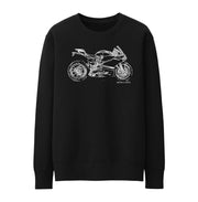 JL Illustration For A Ducati 1199 Panigale R Motorbike Fan Jumper