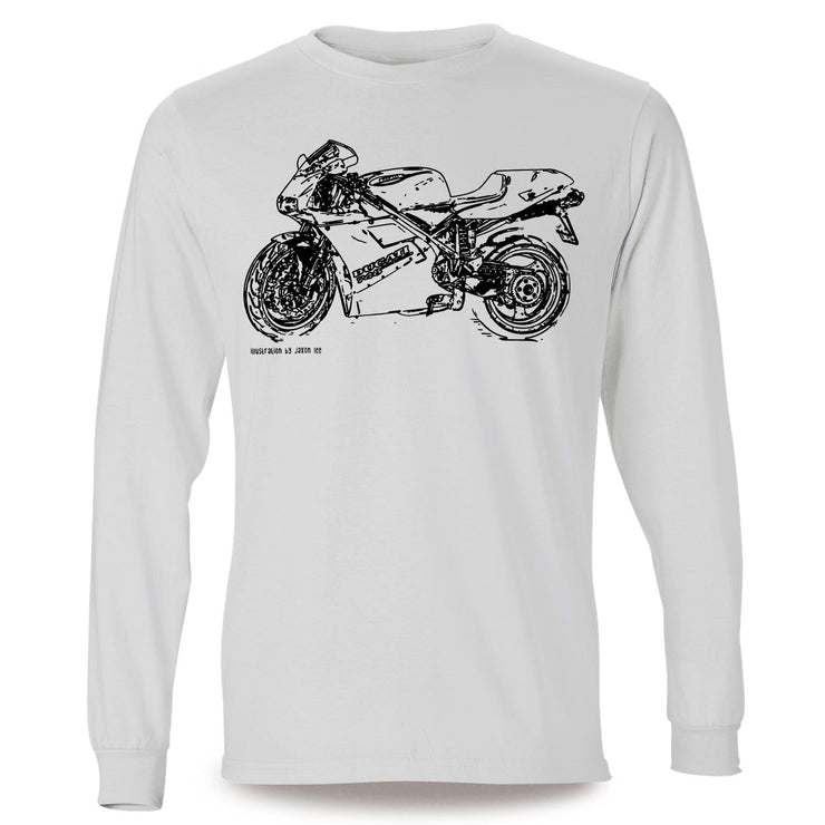 JL Illustration For A Ducati 748 Motorbike Fan LS-Tshirt