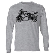 JL Illustration For A Ducati 748 Motorbike Fan LS-Tshirt