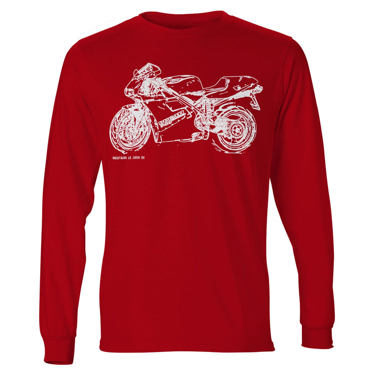 JL Illustration For A Ducati 748 Motorbike Fan LS-Tshirt