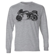 JL Illustration For A Ducati 749 Motorbike Fan LS-Tshirt