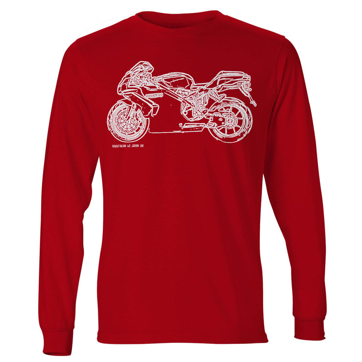 JL Illustration For A Ducati 749 Motorbike Fan LS-Tshirt