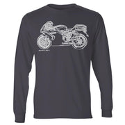 JL Illustration For A Ducati 749 Motorbike Fan LS-Tshirt
