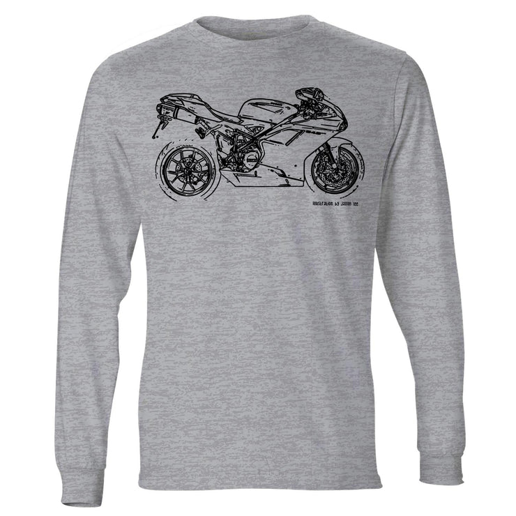 JL Illustration For A Ducati 848 EVO Motorbike Fan LS-Tshirt