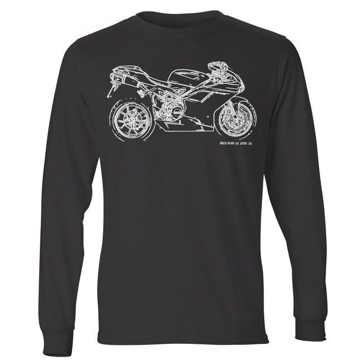 JL Illustration For A Ducati 848 EVO Motorbike Fan LS-Tshirt