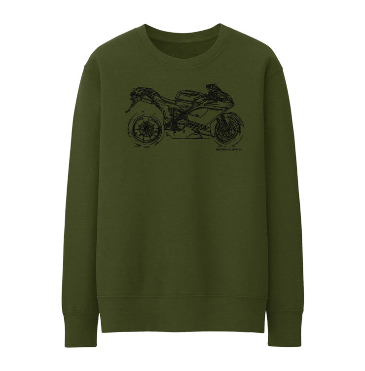 JL Illustration For A Ducati 848 EVO Corse SE Motorbike Fan Jumper