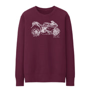 JL Illustration For A Ducati 848 EVO Corse SE Motorbike Fan Jumper