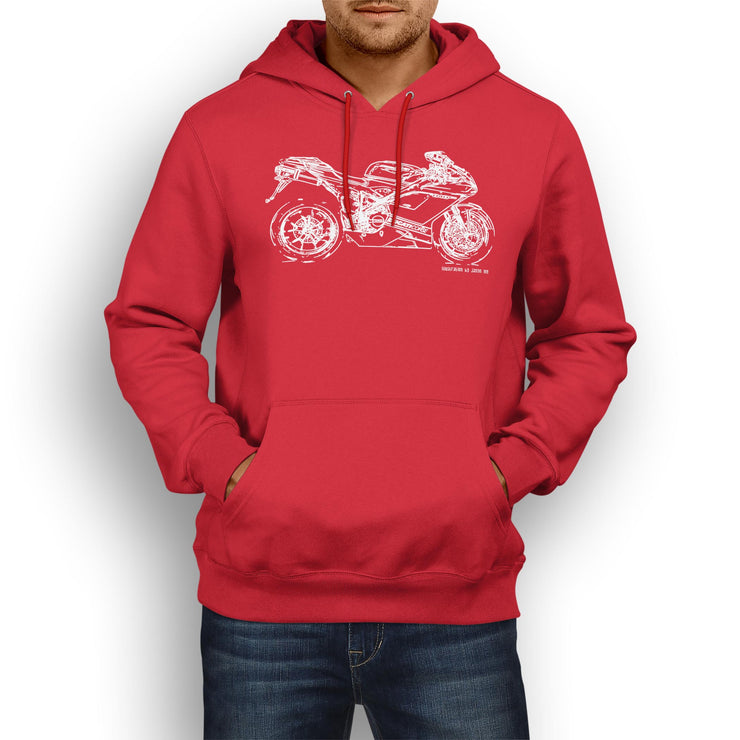 JL Illustration For A Ducati 848 EVO Corse SE Motorbike Fan Hoodie