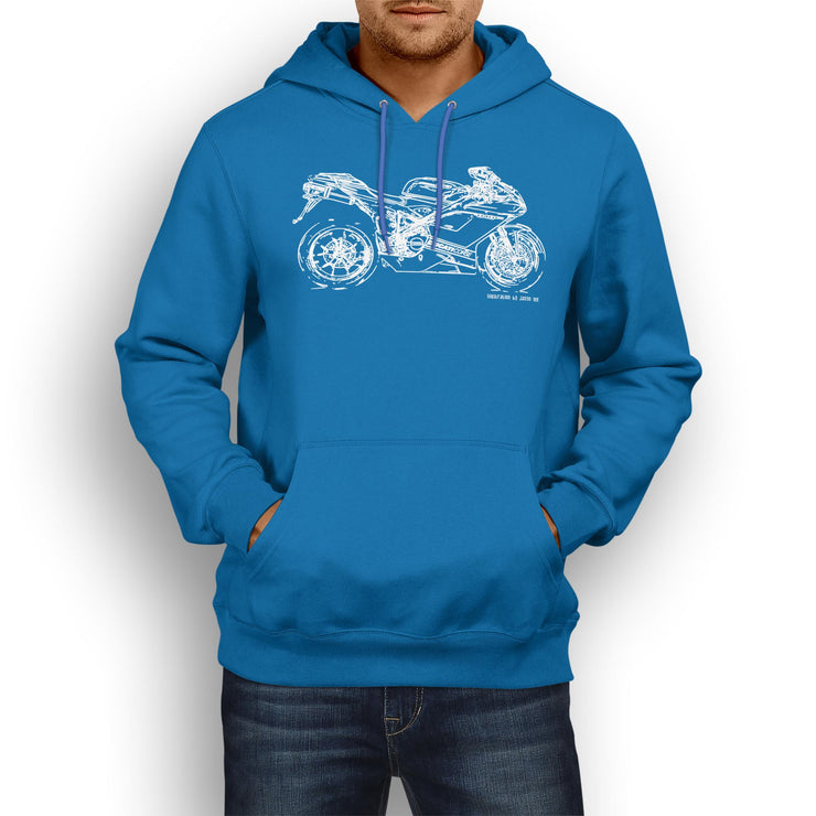 JL Illustration For A Ducati 848 EVO Corse SE Motorbike Fan Hoodie