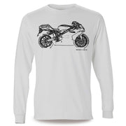 JL Illustration For A Ducati 999 Motorbike Fan LS-Tshirt