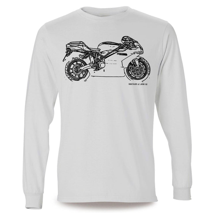 JL Illustration For A Ducati 999 Motorbike Fan LS-Tshirt