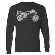JL Illustration For A Ducati 999 Motorbike Fan LS-Tshirt