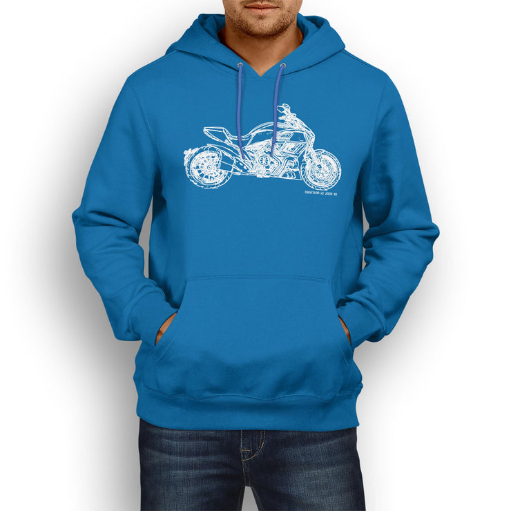 JL Illustration For A Ducati Diavel Motorbike Fan Hoodie