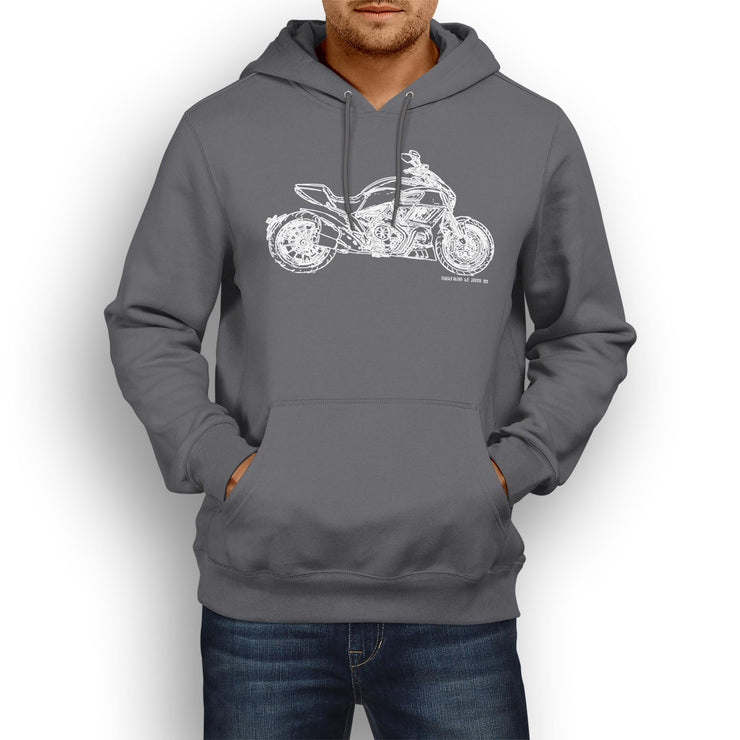 JL Illustration For A Ducati Diavel Motorbike Fan Hoodie