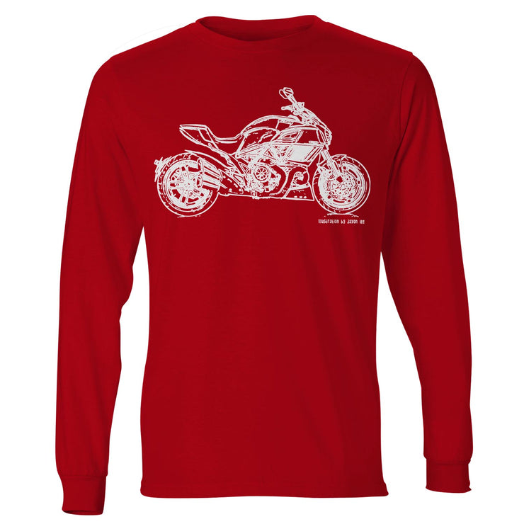 JL Illustration For A Ducati Diavel Carbon Motorbike Fan LS-Tshirt