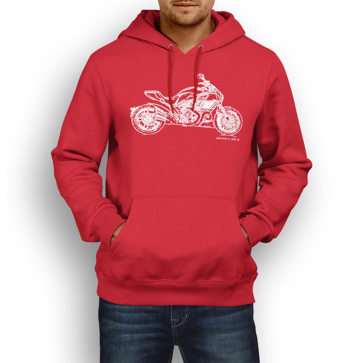 JL Illustration For A Ducati Diavel Carbon Motorbike Fan Hoodie