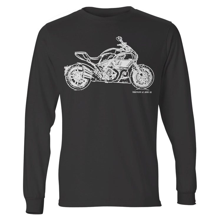JL Illustration For A Ducati Diavel Carbon Motorbike Fan LS-Tshirt