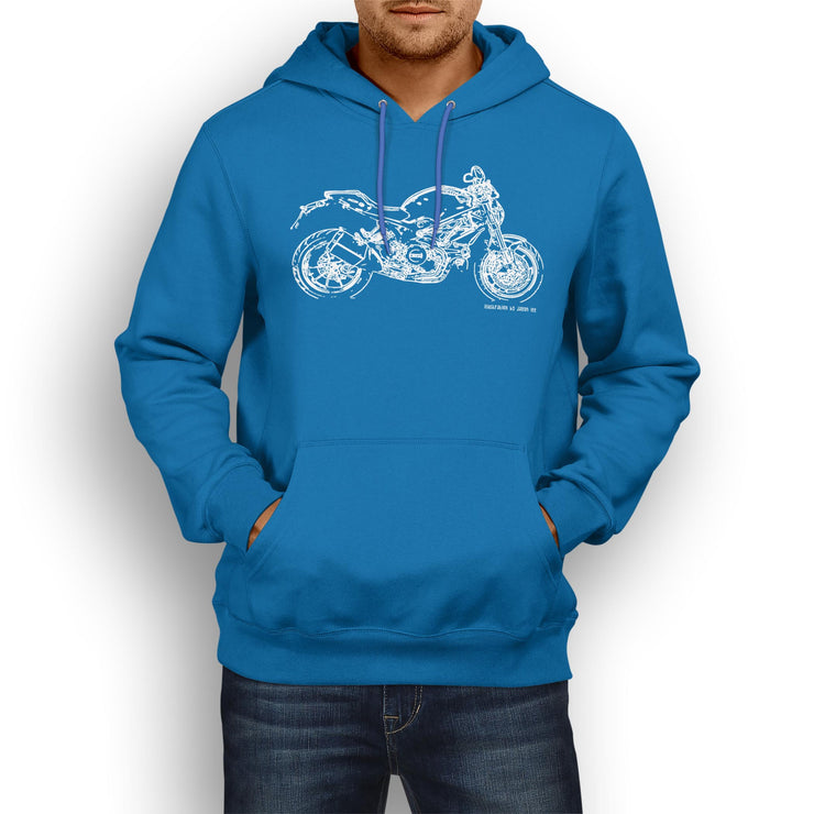 JL Illustration For A Ducati Monster 1100 EVO Motorbike Fan Hoodie