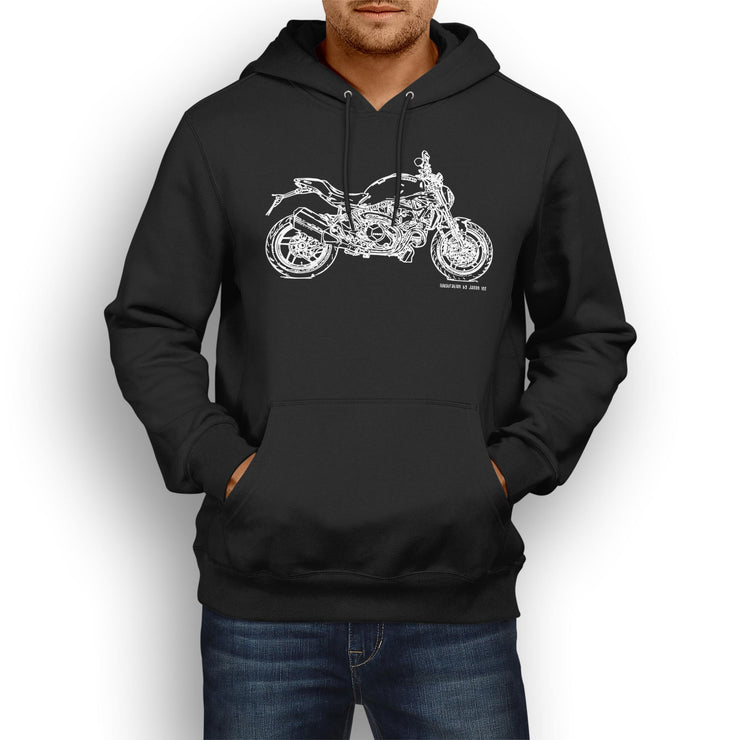JL Illustration For A Ducati Monster 1200 Motorbike Fan Hoodie