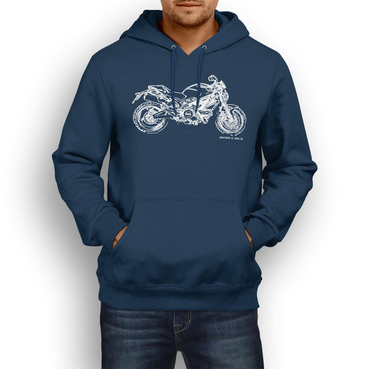 JL Illustration For A Ducati Monster 696 Motorbike Fan Hoodie